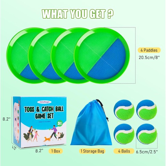 Toss and Catch Ball Game - Ideal Outdoor Beach, Pool & Yard Toy for Toddlers and Kids Ages 4, 5, 6, 7, 8+, Perfect for Boys Girls - Great Birthday Gift & Stocking Stuffers