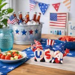 4“ Patriotic Decorations Gnomes for Memorial Day Decorations,Gnomes Statues, 4th of July Decorations for Home Decor, Stars and Stripes Gnomes Figurines for Office Living Room Bedroom Garden