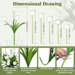 Homsunny 18.9 "Large White Imitation Tulip Artificial Flowers, 30-Piece Pack. Perfect for Spring Weddings, Valentine's Day, Easter, Mother's Day, and Elegant Home and Table vase Arrangements.