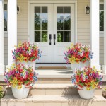 Artificial Flowers Outdoors Spring Faux Flowers UV Resistant Fake Plastic Greenery Plnats Outside Bulk for Garden Hanging Planter Patio Home Decor, 24 Bundles (Multicolor) Artificial Flowers Outdoors Spring Faux Flowers UV Resistant Fake Plastic Greenery Plnats Outside Bulk for Garden Hanging Planter Patio Home Decor, 24 Bundles (Multicolor)