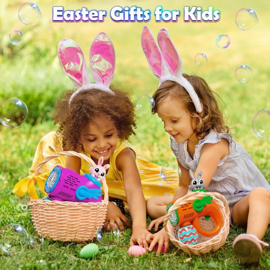 Kids Bubble Gun Toys, 2 Pack Bunny Bubble Blowers with 10 Bubble Solution Refills, Automatic Bubble Machine for Toddlers Age 3+, Outdoor Party & Easter Gifts for Boys Girls Kids Bubble Gun Toys, 2 Pack Bunny Bubble Blowers with 10 Bubble Solution Refills, Automatic Bubble Machine for Toddlers Age 3+, Outdoor Party & Easter Gifts for Boys Girls