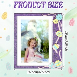 Huwena 2 Pcs Metal Easter Egg Photo Frame 4x6 Inch 5x7 Inch Egg Flower Decoration Metal Photo Display Picture Frames with High Definition Glass for Easter Gift Ideas Tabletop Home Decor