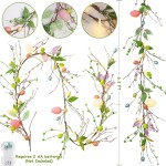 ATDAWN 6 FT Easter Egg Christmas Garland, Battery Operated Christmas Garland with Lights, Eggs Christmas Garland for Easter Holiday Spring Home Christmas Decoration