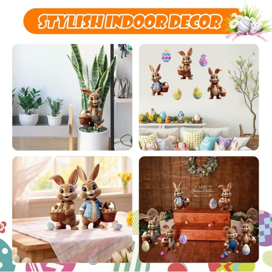 16PCS Easter Bunny Decorations Outdoor, Bunny and Eggs Yard Signs with Stakes,Waterproof Lawn Signs Easter Decor for Gdrden Spring Home outdoor