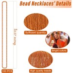 100PCS Mardi Gras Beads, Orange Bead Toy Necklaces Party Favors, 33" Necklaces Costume Accessories, Festival Parade Throw Accessories Mardi Gras Halloween Wedding Celebrations Decor 100PCS Mardi Gras Beads, Orange Bead Toy Necklaces Party Favors, 33" Necklaces Costume Accessories, Festival Parade Throw Accessories Mardi Gras Halloween Wedding Celebrations Decor