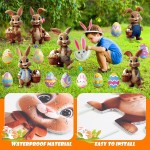 16PCS Easter Bunny Decorations Outdoor, Bunny and Eggs Yard Signs with Stakes,Waterproof Lawn Signs Easter Decor for Gdrden Spring Home outdoor