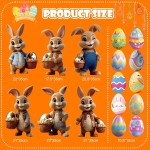 16PCS Easter Bunny Decorations Outdoor, Bunny and Eggs Yard Signs with Stakes,Waterproof Lawn Signs Easter Decor for Gdrden Spring Home outdoor