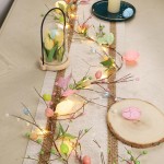 ATDAWN 6 FT Easter Egg Christmas Garland, Battery Operated Christmas Garland with Lights, Eggs Christmas Garland for Easter Holiday Spring Home Christmas Decoration