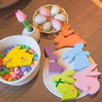 NYUWOUARC Easter Decorations,6 Pcs Wooden Bunny Colorful Table Signs With Cute Decor for the Home,Spring Easter Pastel Rabbit Decor For Shelf Mantel Indoor Office, Tiered Tray Set