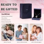 Moissanite Necklace for Women, 1CT Sterling Silver Diamond-like Jewelry, Valentine's Day, Anniversary Birthday Christmas Gift for Girlfriend, Mom