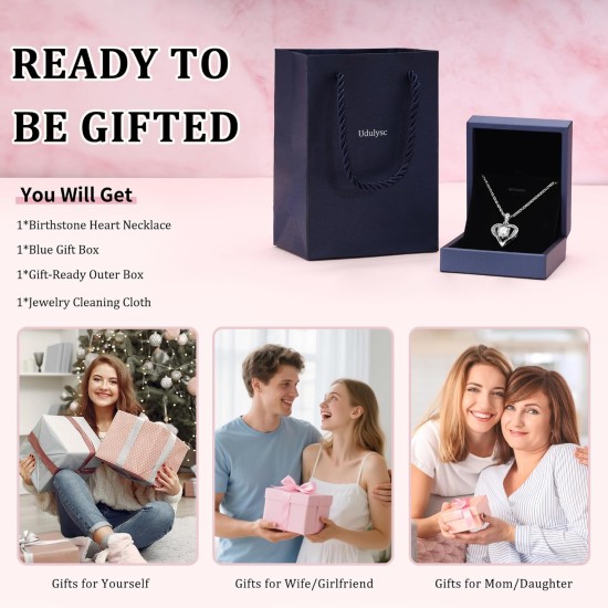 Moissanite Necklace for Women, 1CT Sterling Silver Diamond-like Jewelry, Valentine's Day, Anniversary Birthday Christmas Gift for Girlfriend, Mom