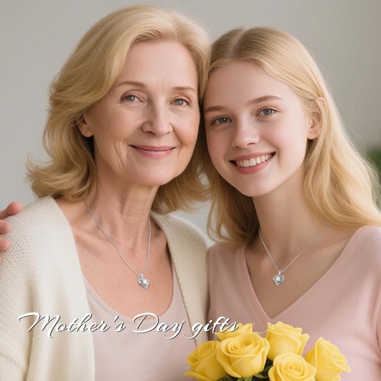 Moissanite Necklace for Women, 1CT Sterling Silver Diamond-like Jewelry, Valentine's Day, Anniversary Birthday Christmas Gift for Girlfriend, Mom