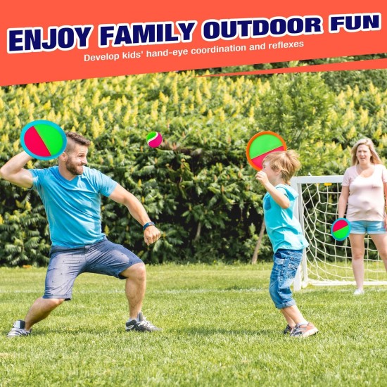 Toss and Catch Ball Game Set - Outdoor & Indoor Activity Toys for Kids - Sticky Paddle Ball Toy for Boys Girls 3 4 5 6 7 8-12 Year Old - Great Games for Beach Pool Yard - Easter Basket Stuffers Gifts Toss and Catch Ball Game Set - Outdoor & Indoor Activity Toys for Kids - Sticky Paddle Ball Toy for Boys Girls 3 4 5 6 7 8-12 Year Old - Great Games for Beach Pool Yard - Easter Basket Stuffers Gifts