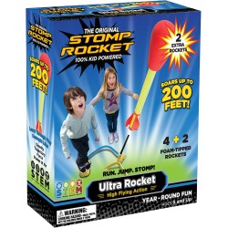 Stomp Rocket Ultra Rocket Launcher for Kids, 6 Rockets - Fun Backyard & Outdoor Kids Toys Gifts for Boys & Girls - High Flying Toy Foam Blaster Set - Multi-Player Adjustable Launch Stand