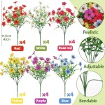 Artificial Flowers Outdoors Spring Faux Flowers UV Resistant Fake Plastic Greenery Plnats Outside Bulk for Garden Hanging Planter Patio Home Decor, 24 Bundles (Multicolor) Artificial Flowers Outdoors Spring Faux Flowers UV Resistant Fake Plastic Greenery Plnats Outside Bulk for Garden Hanging Planter Patio Home Decor, 24 Bundles (Multicolor)