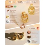 14K Gold Plated Knot Statement Earrings for Women Hypoallergenic Chunky Drop Dangle Earrings - Lightweight Fashion Accessories Gold Jewelry Gifts for Womens Trendy