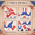 4“ Patriotic Decorations Gnomes for Memorial Day Decorations,Gnomes Statues, 4th of July Decorations for Home Decor, Stars and Stripes Gnomes Figurines for Office Living Room Bedroom Garden